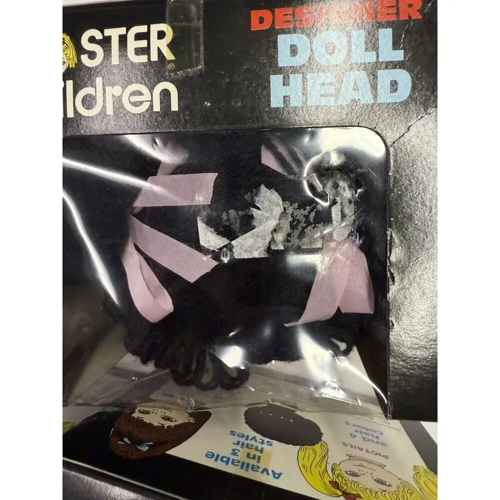 VTG 1985 Foster Children 18” Doll Head Esther Lee Foster Black Hair Brown Eyes